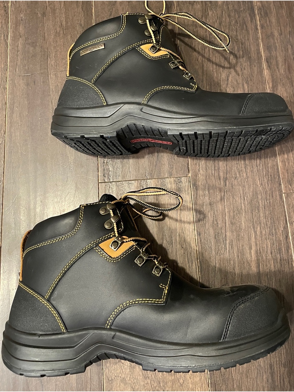 Orthofeet granite work boots black 12- Durable Safety Footwear